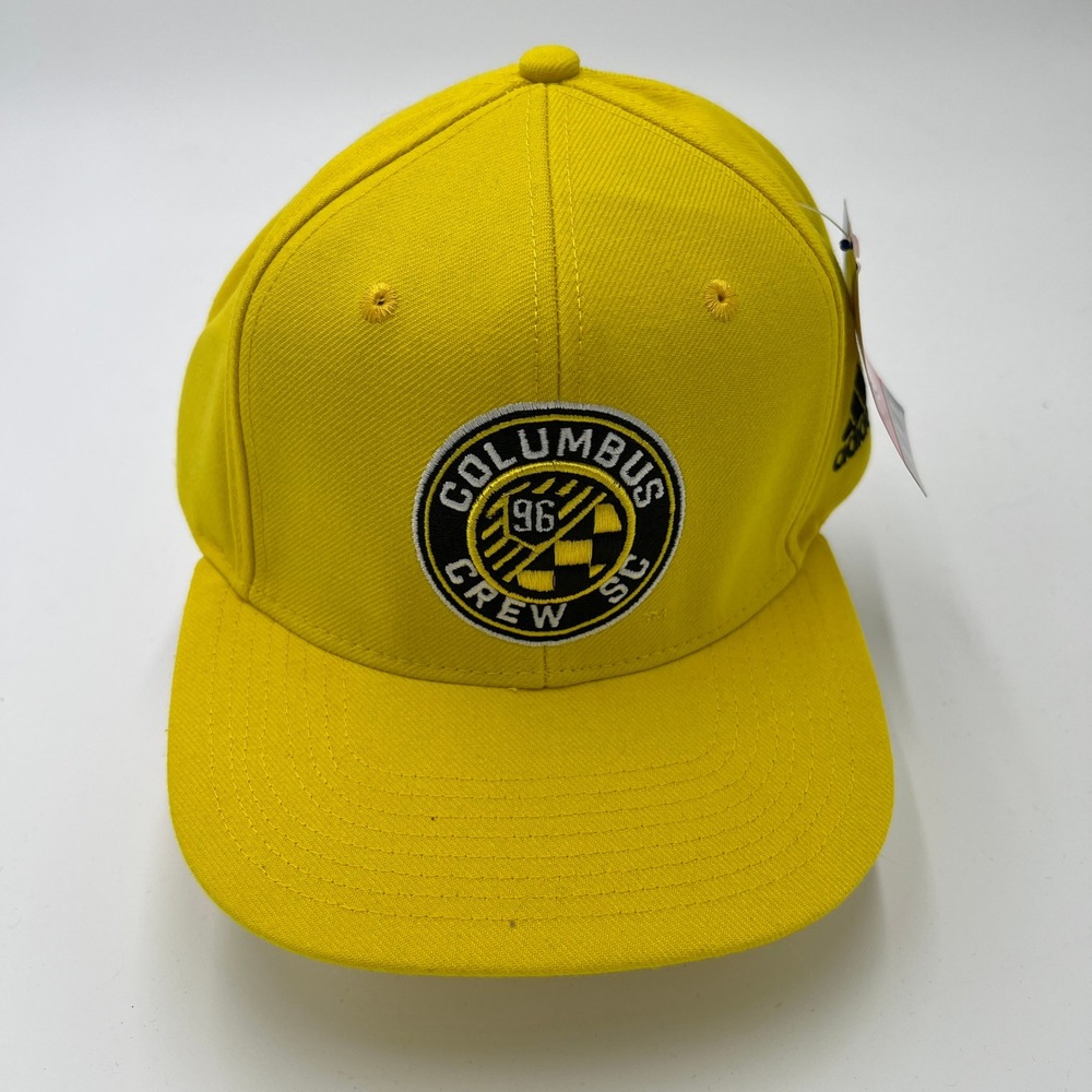 Adidas‎ Columbus Crew SC MLS Yellow Snapback Hat Flat Brim OSFA New With Tags